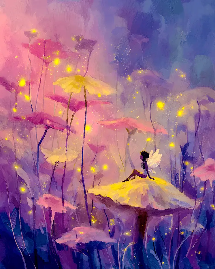 Mid-Summer Fairy Dream Art Print - Fairies 8"x10" Artwork