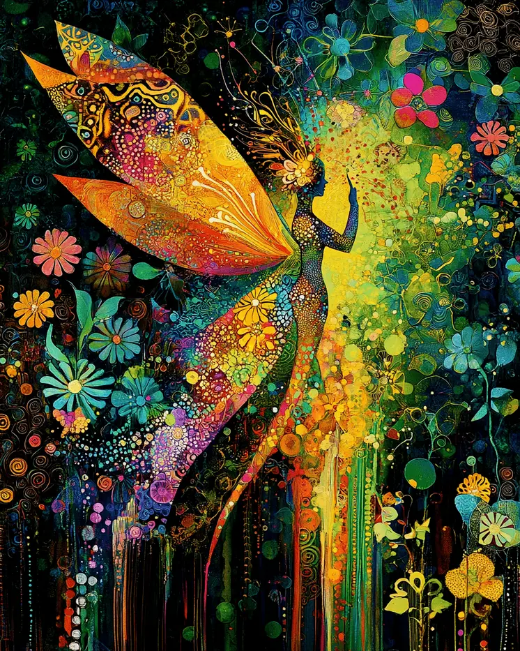 Sprite Magic - Fairies Wall Art Prints – 8″x10″ Artwork for 11″x14″ Frame