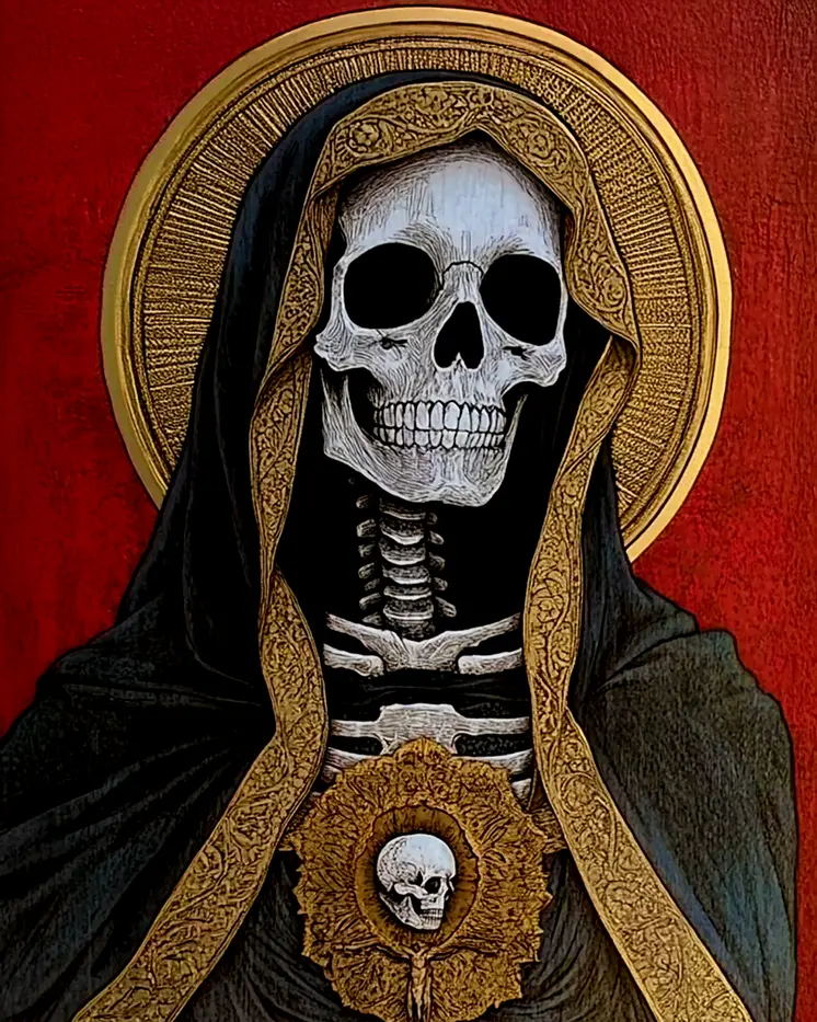 Goth Skeleton Madonna & Roses Art Prints - Gothic 8"x10" Artwork