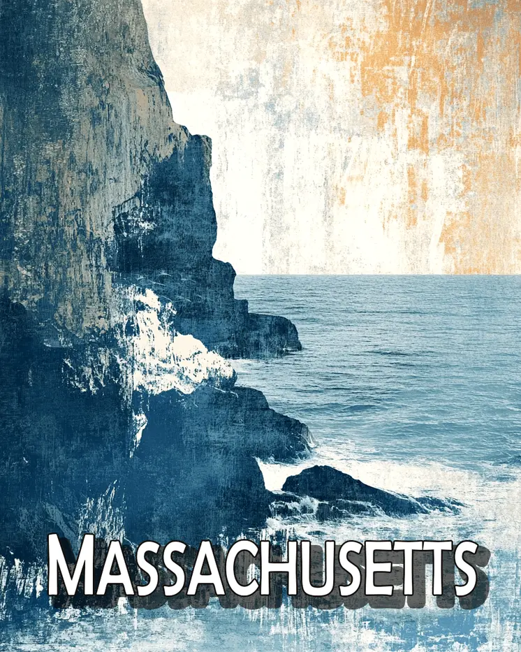 Northern Cliffs - Massachusetts Souvenir Art Prints - 8"x10" Artwork