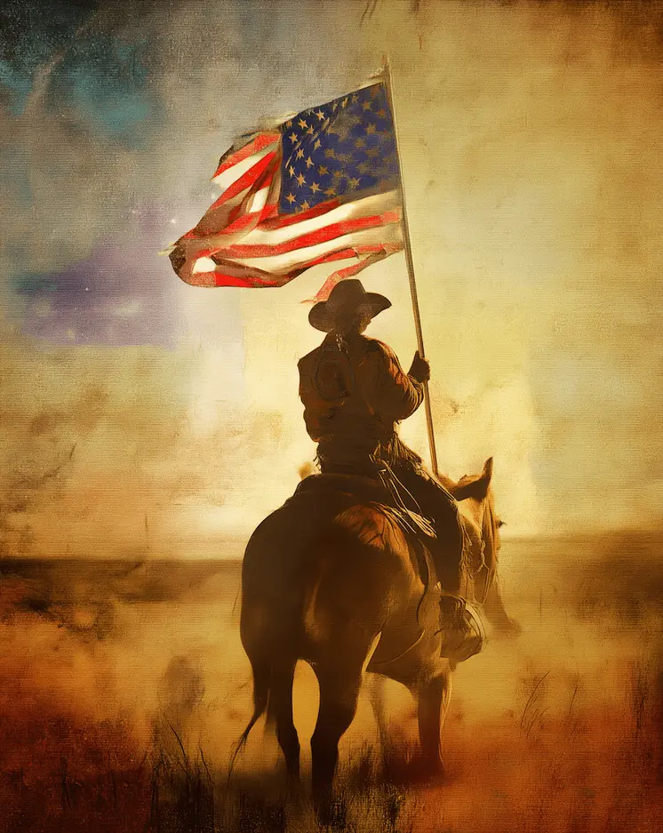 American Life- Dawn Ride - Americana Country Life Art Prints - 8"x10" Artwork for 11"x14" Frame