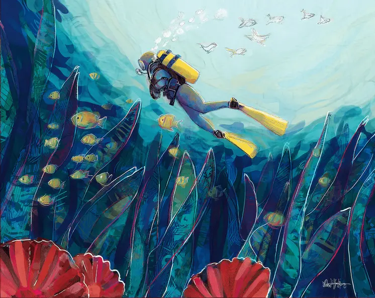 Exploring the Reef 8”x10” Art Print