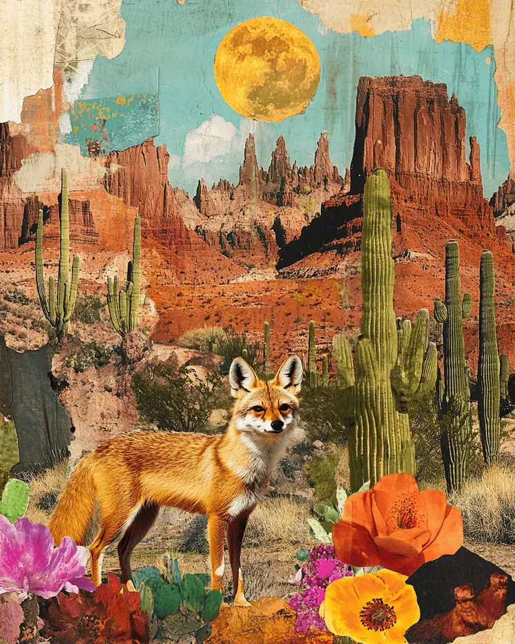 Desert Fox Morning - American Southwest Art Prints - 8"x10" Artwork for 11"x14" Frame
