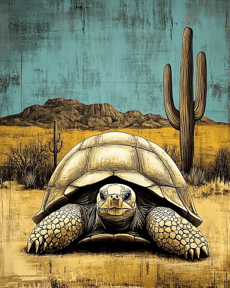 Desert Tortoise - American Southwest Art Prints - 8"x10" Artwork for 11"x14" Frame