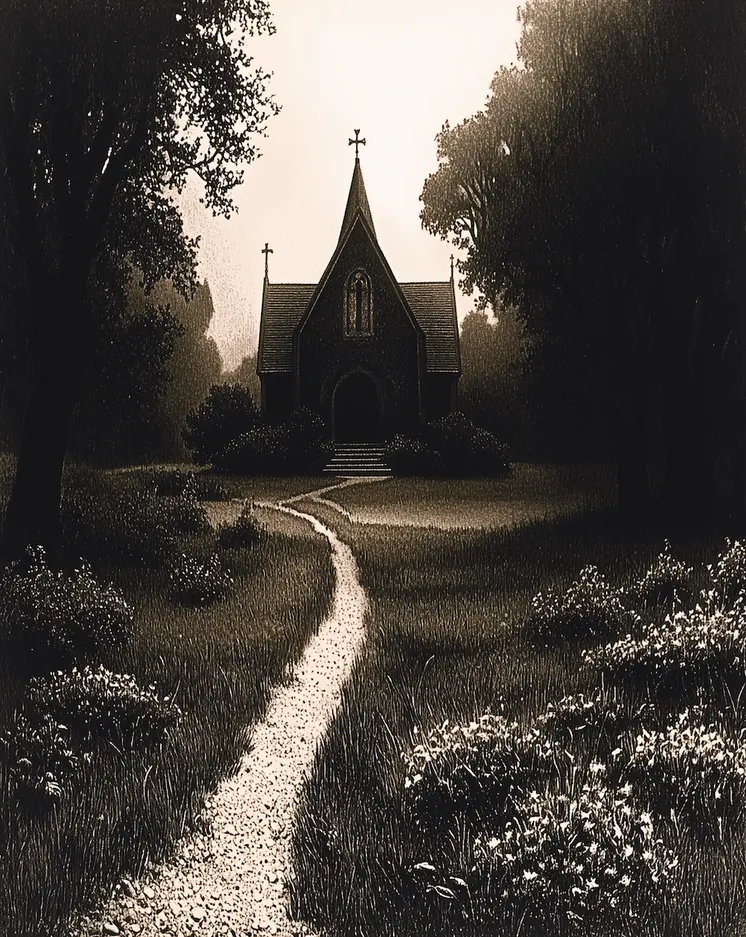 Path to Old Gothic Church - Classic Landscape 8"x10" Art Print