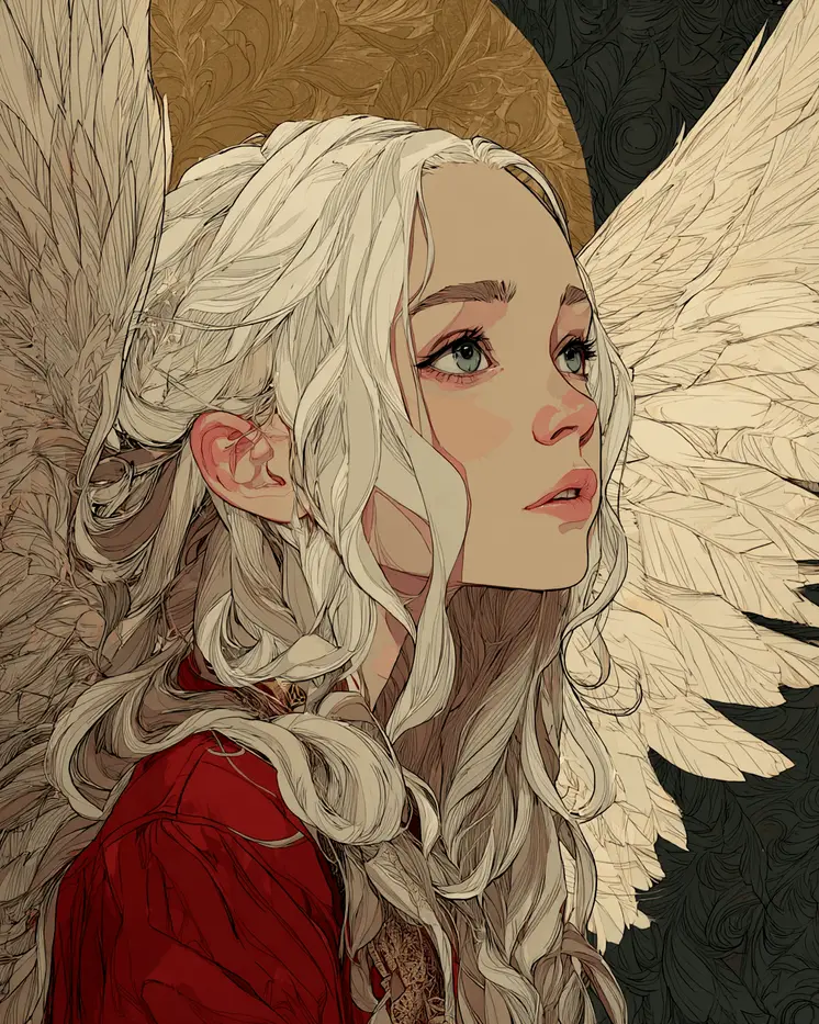 Pen and Ink Angel Art Print - 8"x10" Artwork