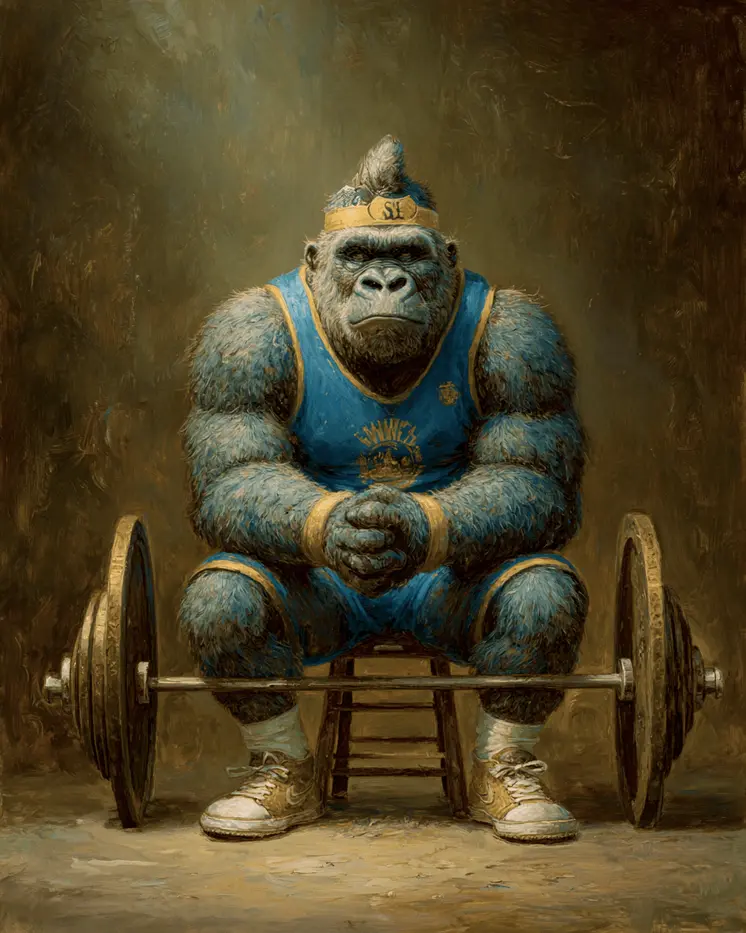Bodybuilder Ape Animals in Sports Art Print - 8"x10" Artwork