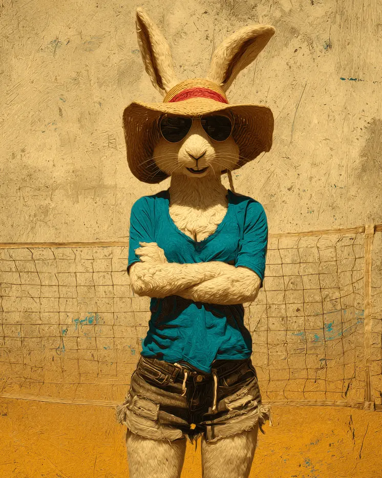 Jackrabbit Vollyball Player Animals in Sports Art Print - 8"x10" Artwork