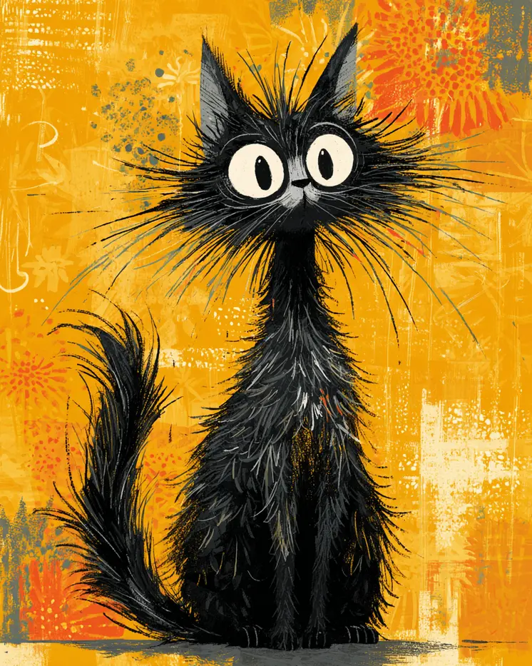 Shocked Cat Art Print - 8"x10" Artwork