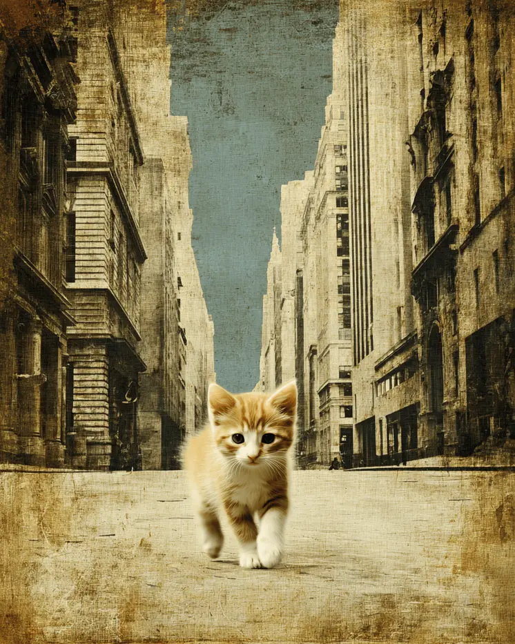 City Kitten Art Print - 8"x10" Artwork