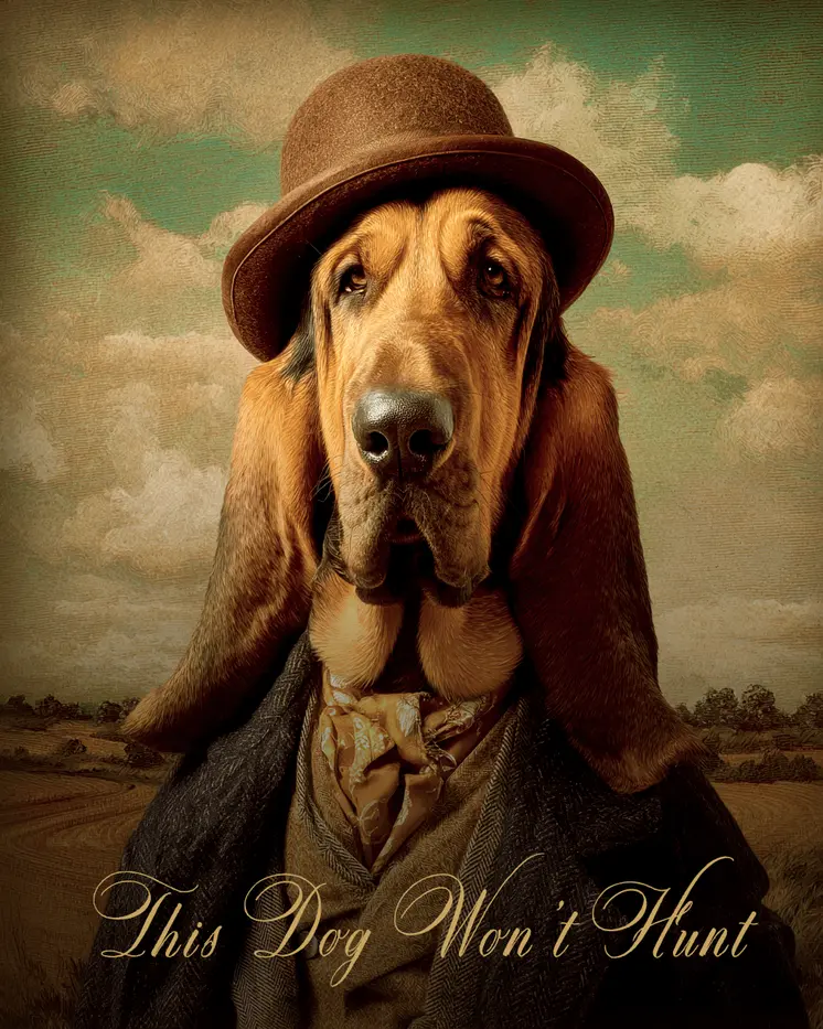 Bloodhound "This Dog Won’t Hunt" Art Print - 8"x10" Artwork