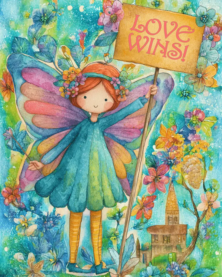 Love Wins Fairy - Fairies Art Print - 8"x10" Artwork