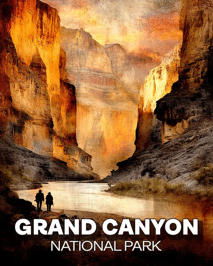 Evening Stroll Grand Canyon Souvenir Art Print - 8"x10" Artwork