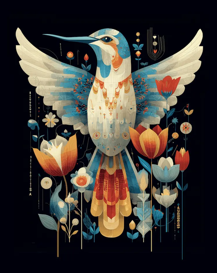 Magical Hummingbird 2  Art Print - 8"x10" Artwork