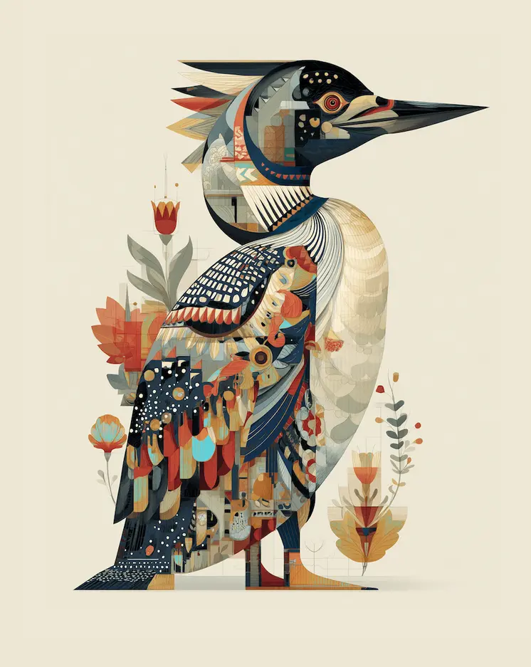 Magical Loon 1 Art Print - 8"x10" Artwork