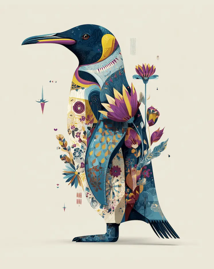Magical Penguin 1 Art Print - 8"x10" Artwork
