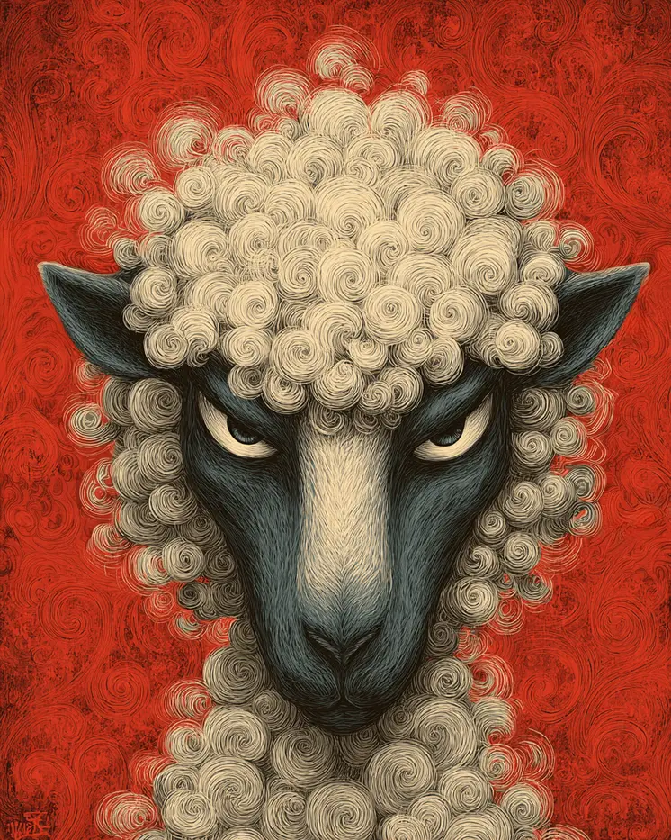 Evil Ewe Farm Animal Art Print - 8"x10" Artwork