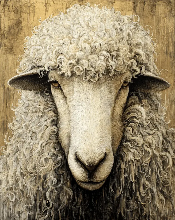 Serious Ewe Farm Animal Art Print - 8"x10" Artwork