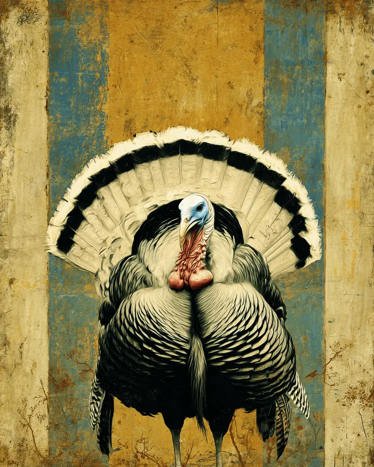 Proud Turkey Vintage Wildlife Art Prints - 8"x10" Artwork