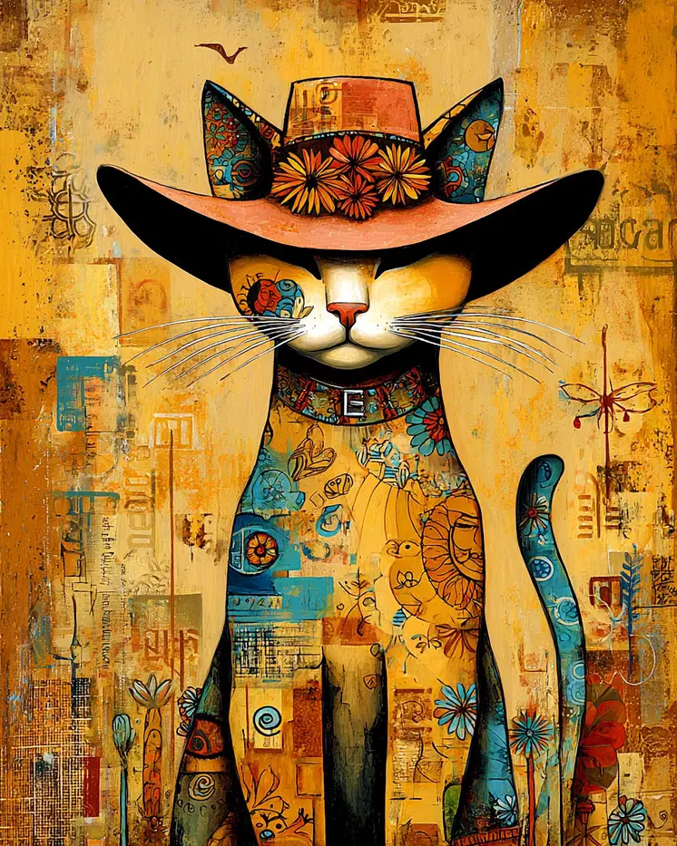 Low Slow Chuck the Cat Western Art Print - 8"x10" Artwork