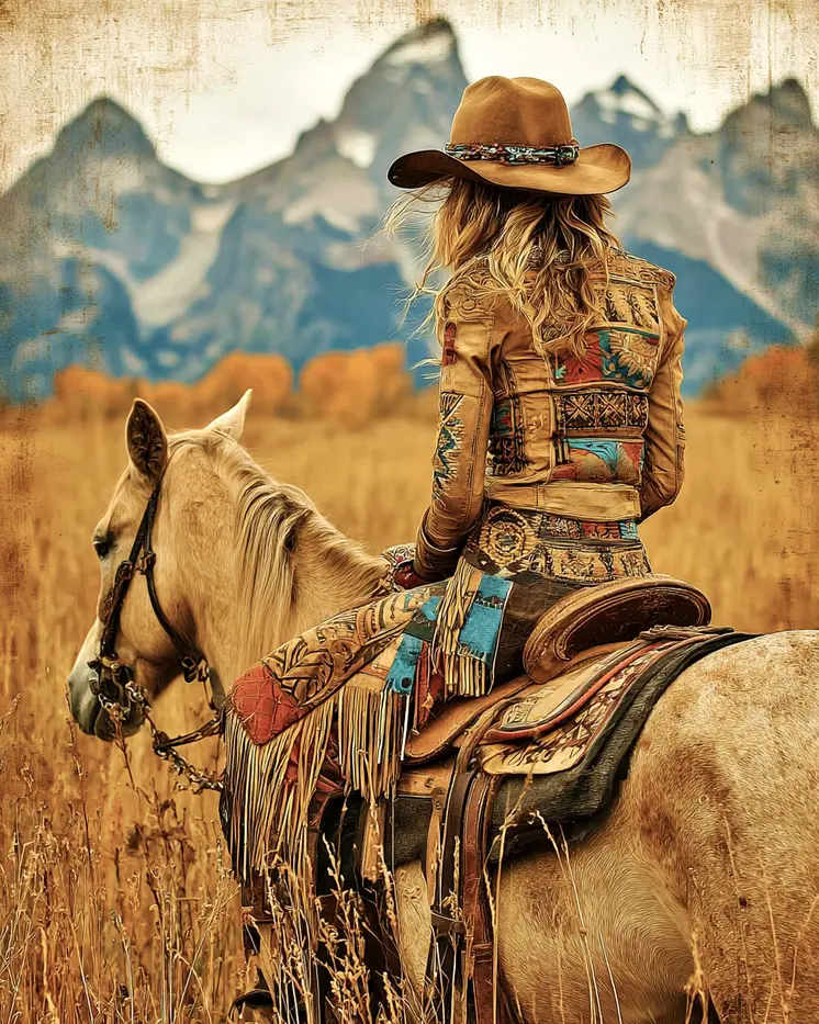 Hip Cowgirl Western Art Print - 8"x10" Artwork