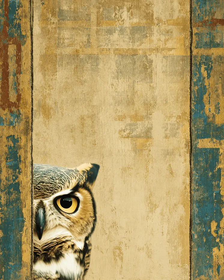 Peeking Owl Vintage Wildlife Art Prints - 8"x10" Artwork