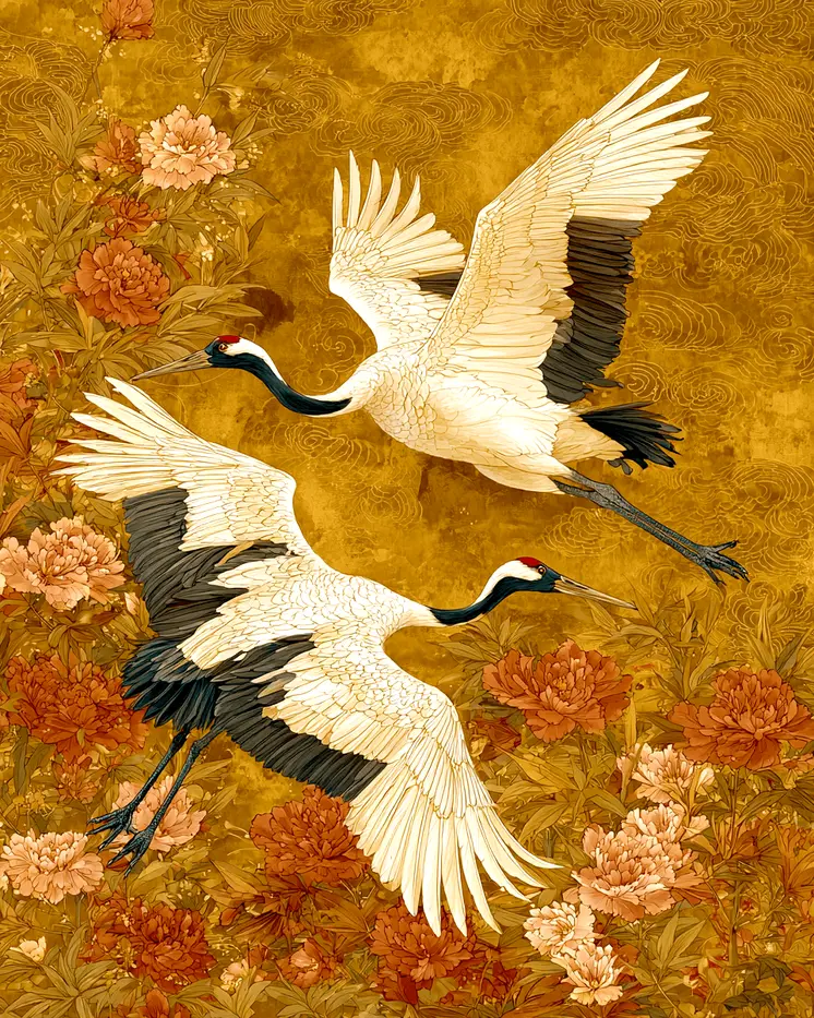 Crane Birds Ornithological Art Print - 8"x10" Artwork