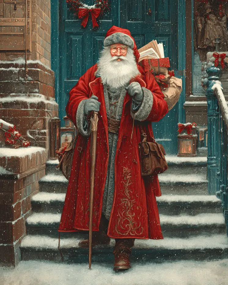 Santa Claus by Brownstone Christmas Art Print - 8"x10" Artwork