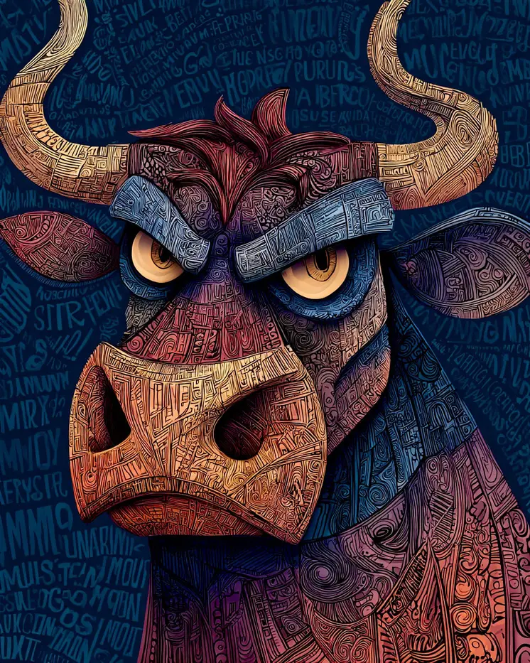 Mad Bull American West Art Print - 8"x10" Artwork