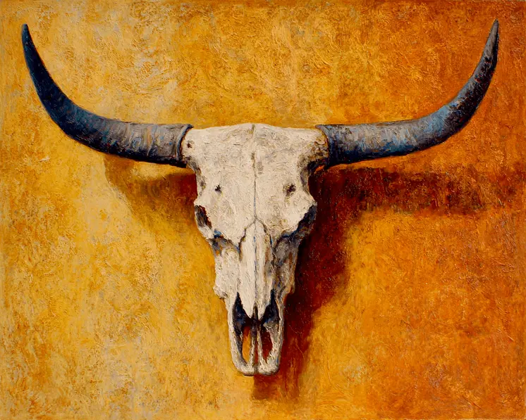 Longhorn Skull American West Art Print - 8"x10" Artwork