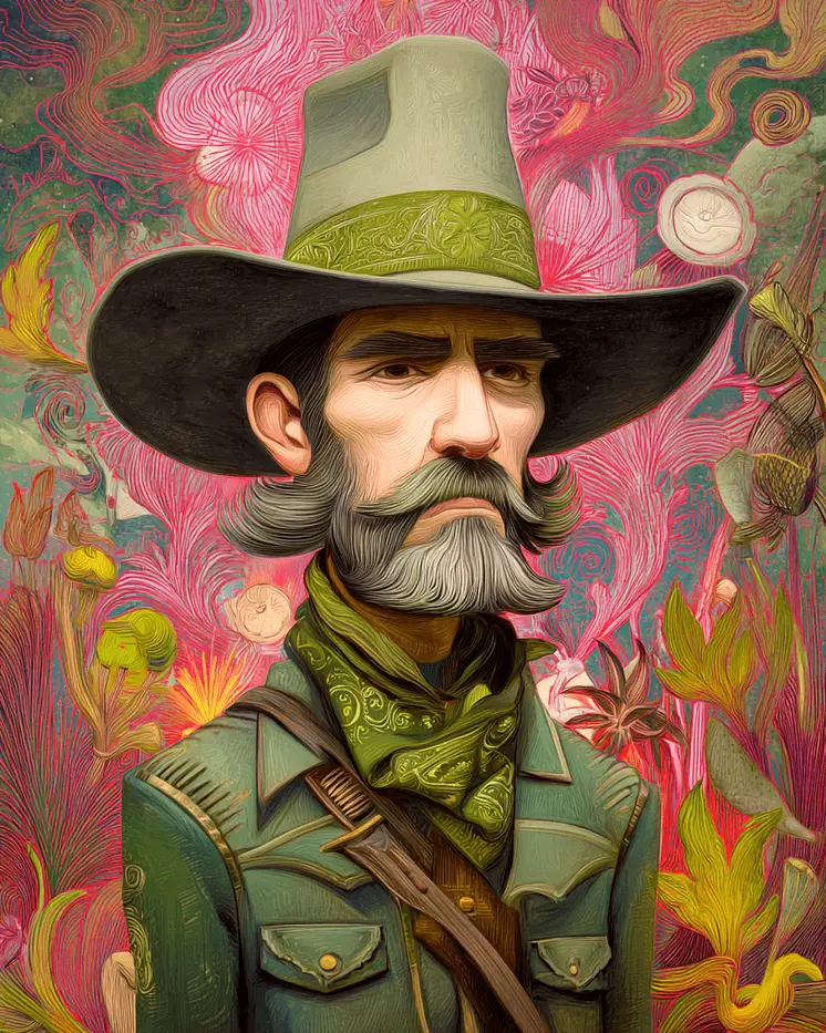 Lowbrow Cowboy Jeremy American West Art Print - 8"x10" Artwork
