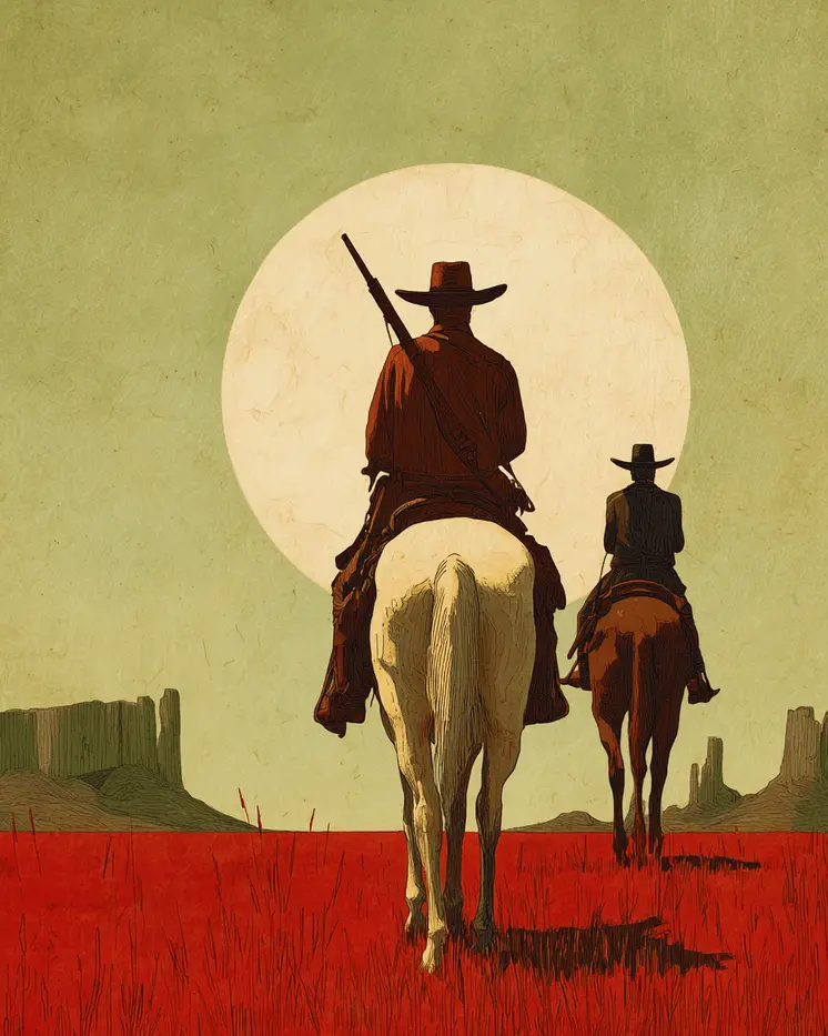 Cowboys Heading Out American West Art Print - 8"x10" Artwork