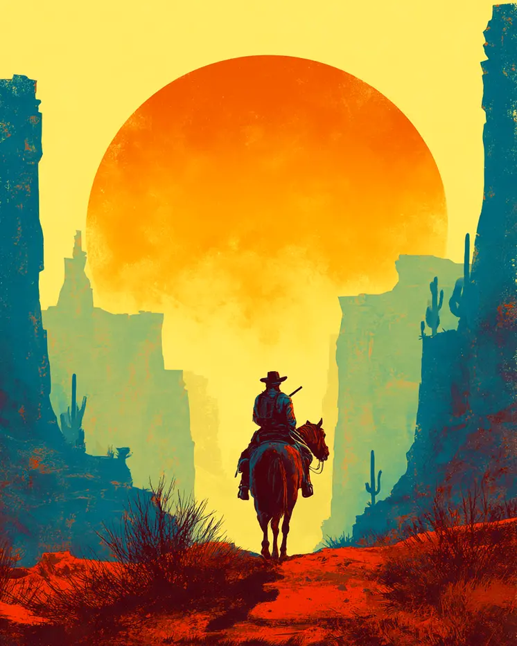 Cowboy Canyon American West Art Print - 8"x10" Artwork