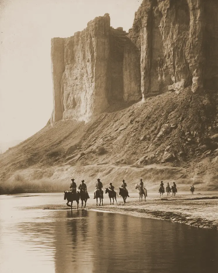 Cowboys Long Ride Home American West Art Print - 8"x10" Artwork