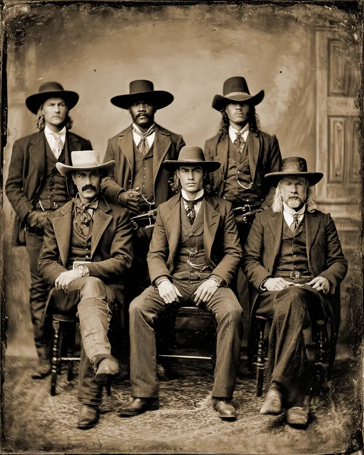 Vintage Old West Gang American West Art Print - 8"x10" Artwork