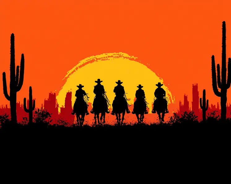 Riding in to the Sunset American West Art Print - 8"x10" Artwork
