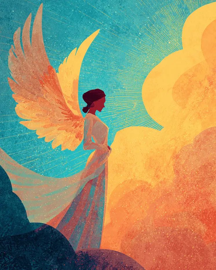 Sunrise Angel - Angelic Art Print - 8"x10" Artwork