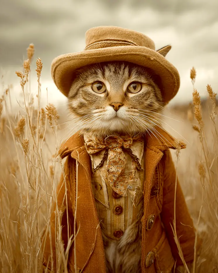 Hank the Country Cat Western Cowgirl Art Print - 8"x10" Artwork