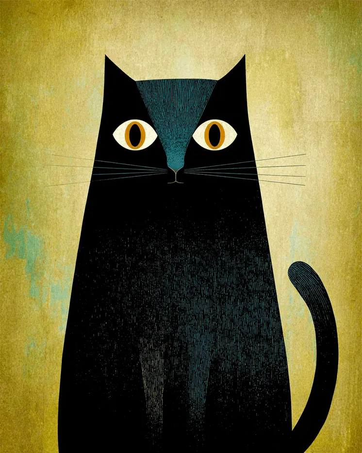 Content Kitty - Hobo, Vagabond & Wanderer Cat Series Art Print - 8"x10" Artwork