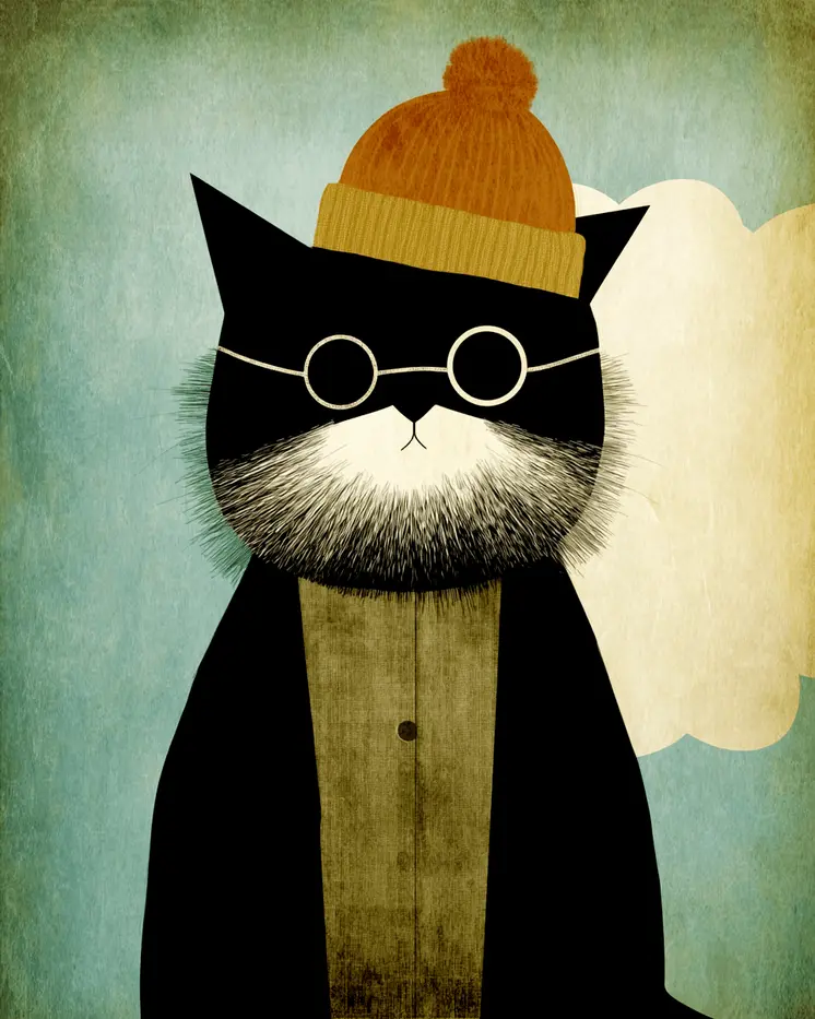 Humphrey - Hobo, Vagabond & Wanderer Cat Series Art Print - 8"x10" Artwork