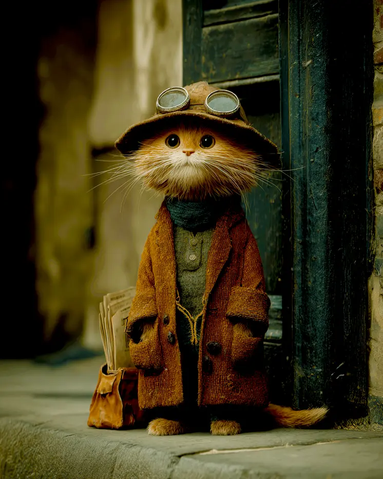 Missed the Last Train - Hobo, Vagabond & Wanderer Cat Series Art Print - 8"x10" Artwork