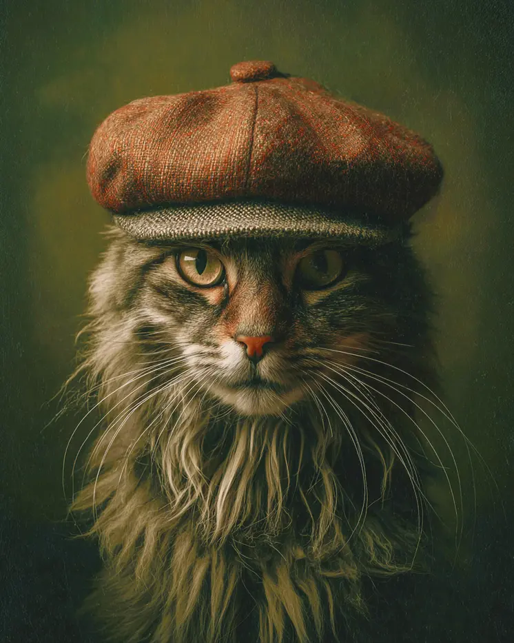 Micky - Cats in Hats - Art Print - 8"x10" Artwork