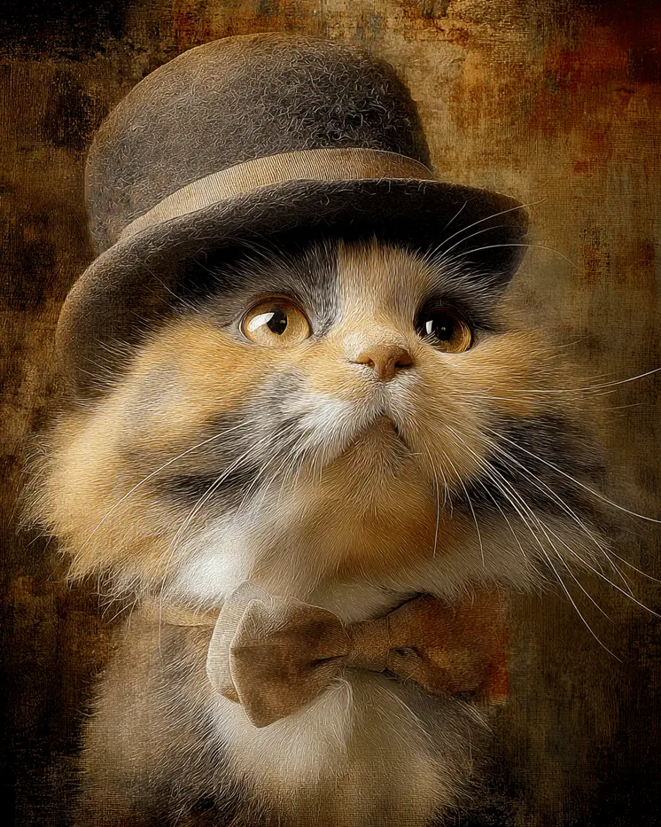 Eugene - Cats in Hats - Art Print - 8"x10" Artwork