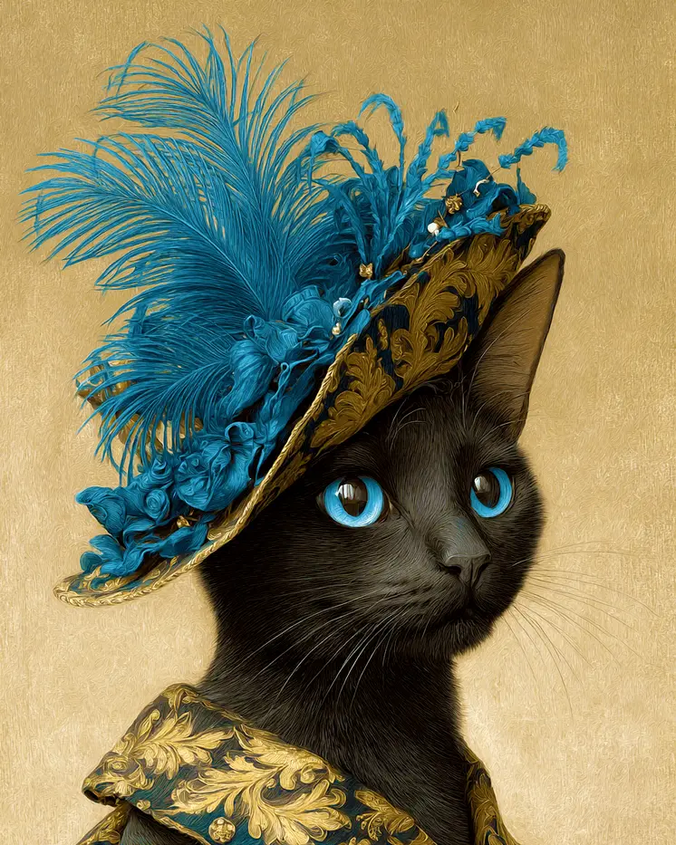 Miss Bella - Cats in Hats - Art Print - 8"x10" Artwork