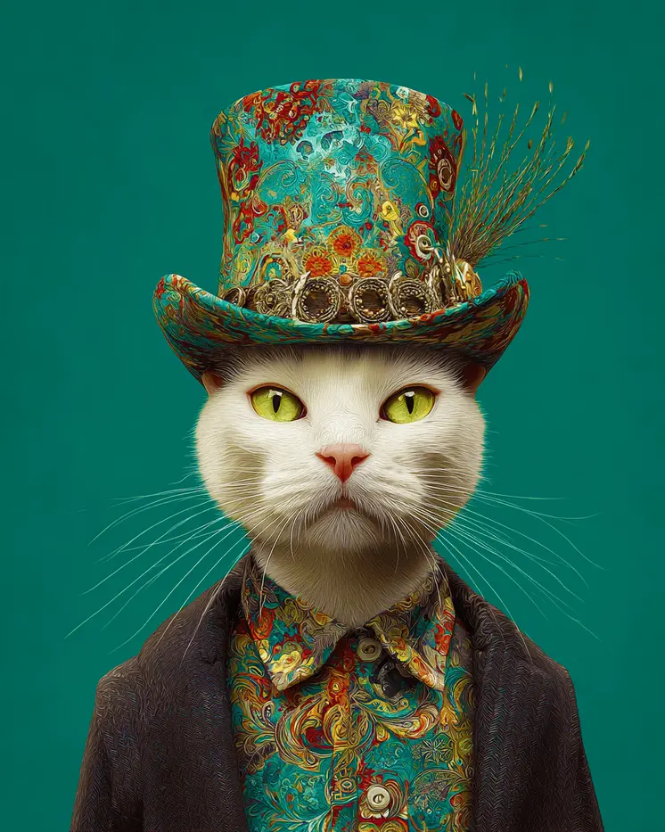 Sir Humphrey - Cats in Hats - Art Print - 8"x10" Artwork