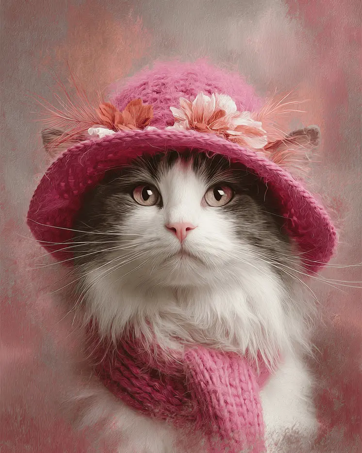 Annabelle - Cats in Hats - Art Print - 8"x10" Artwork