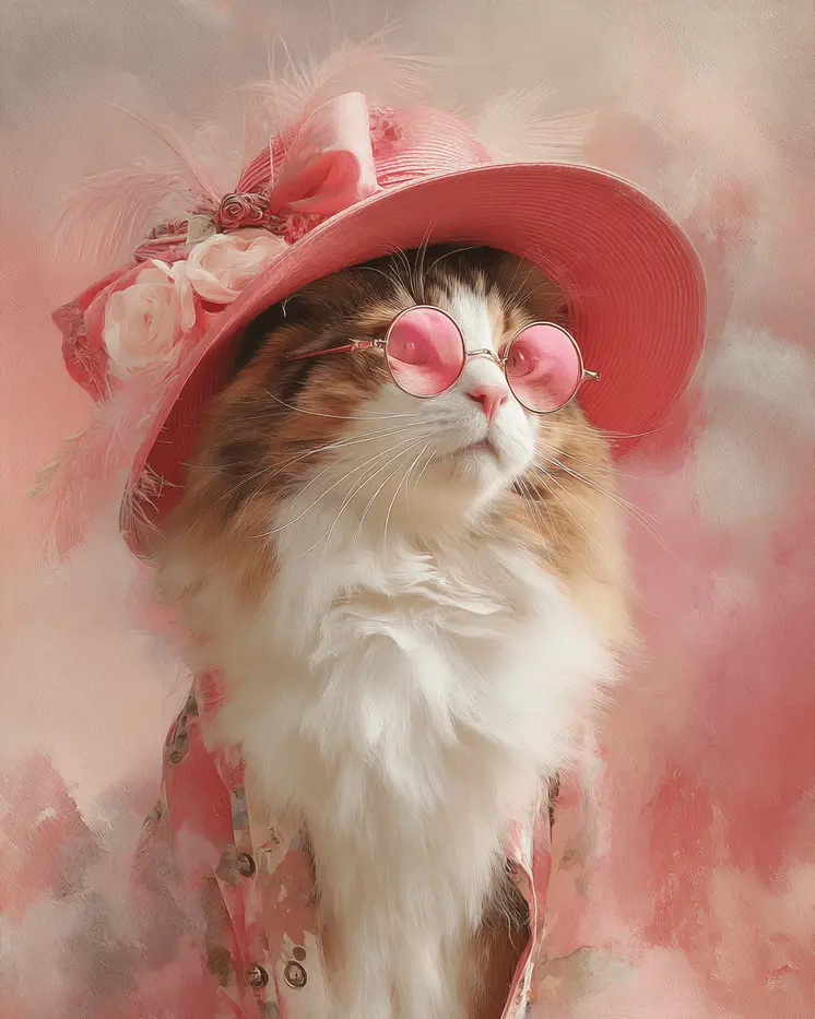 Justina - Cats in Hats - Art Print - 8"x10" Artwork