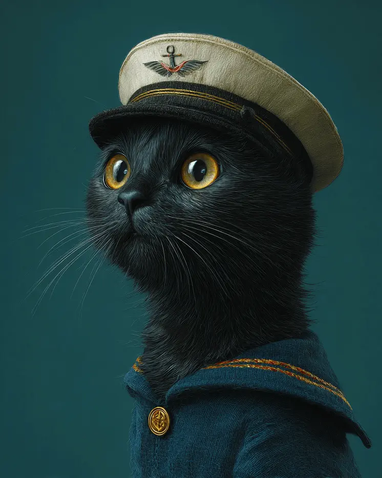 Marty - Cats in Hats - Art Print - 8"x10" Artwork