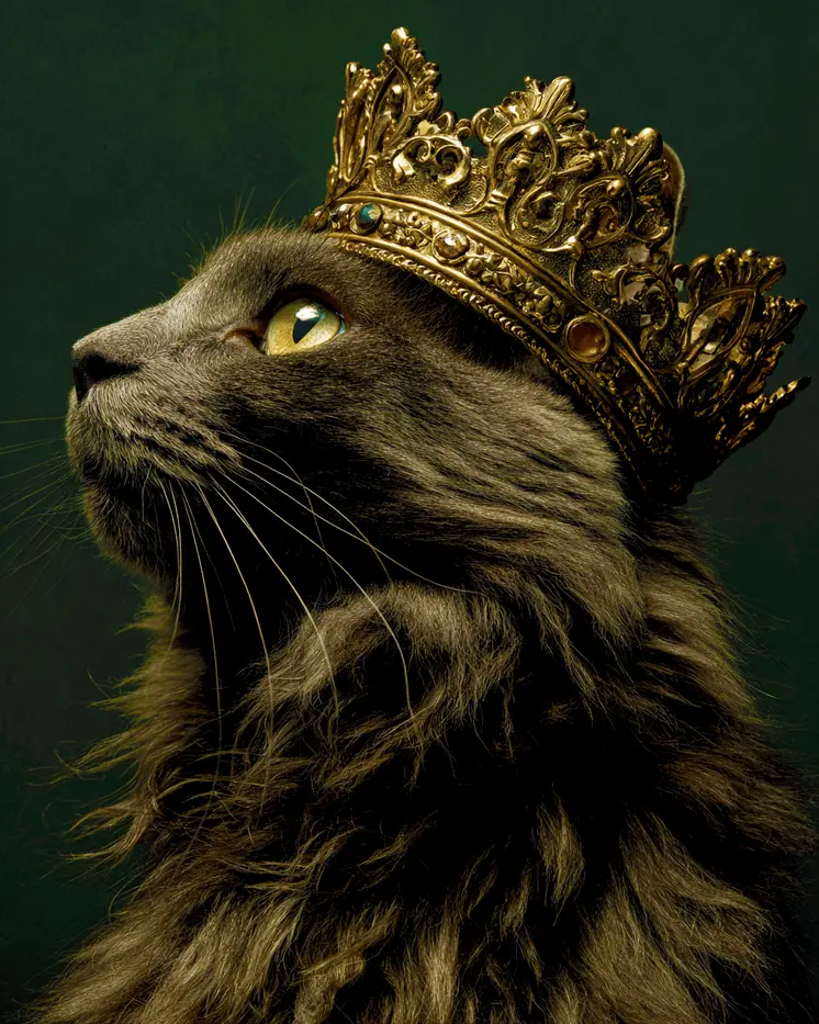His Royal Highness - Cats in Hats - Art Print - 8"x10" Artwork
