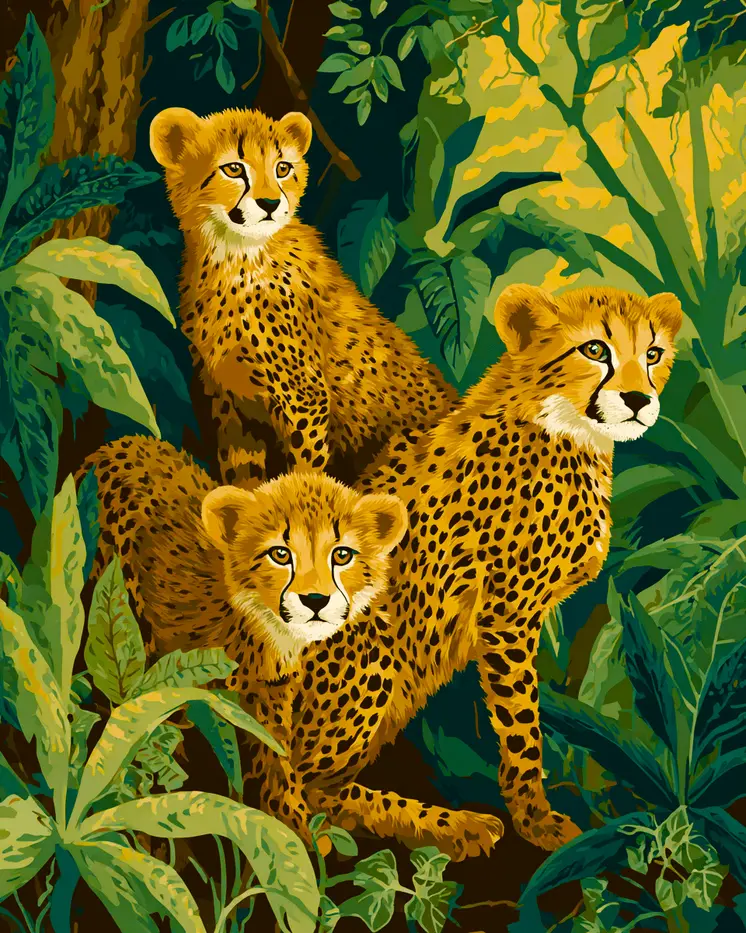 Cheetah Cubs Big Cats Art Print - 8"x10" Artwork
